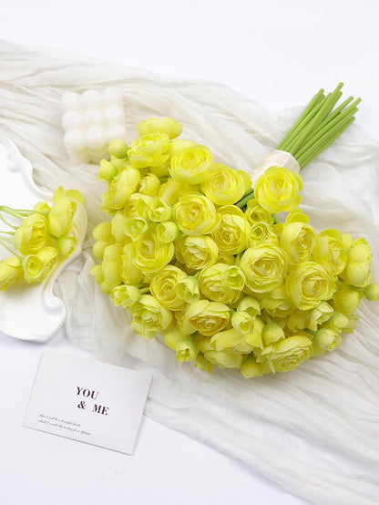 32Pcs Orange Ranunculus Artificial Flowers for DIY Home Wedding