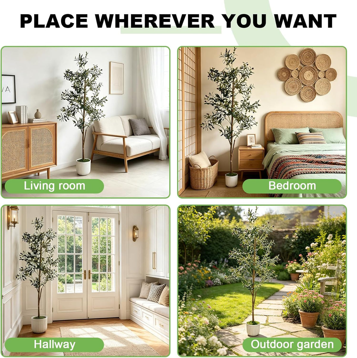 6FT Artificial Olive Tree Indoor Faux Olive Trees with Flower Pot Panda Toy