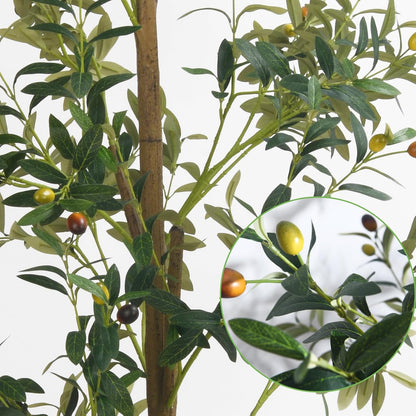 6FT Artificial Olive Tree Indoor Faux Olive Trees with Flower Pot Panda Toy