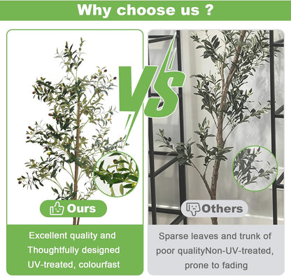 6FT Artificial Olive Tree Indoor Faux Olive Trees with Flower Pot Panda Toy