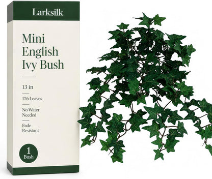 Delicate Mini English Ivy Bush /176L, 13-Inch, Faux Ivy