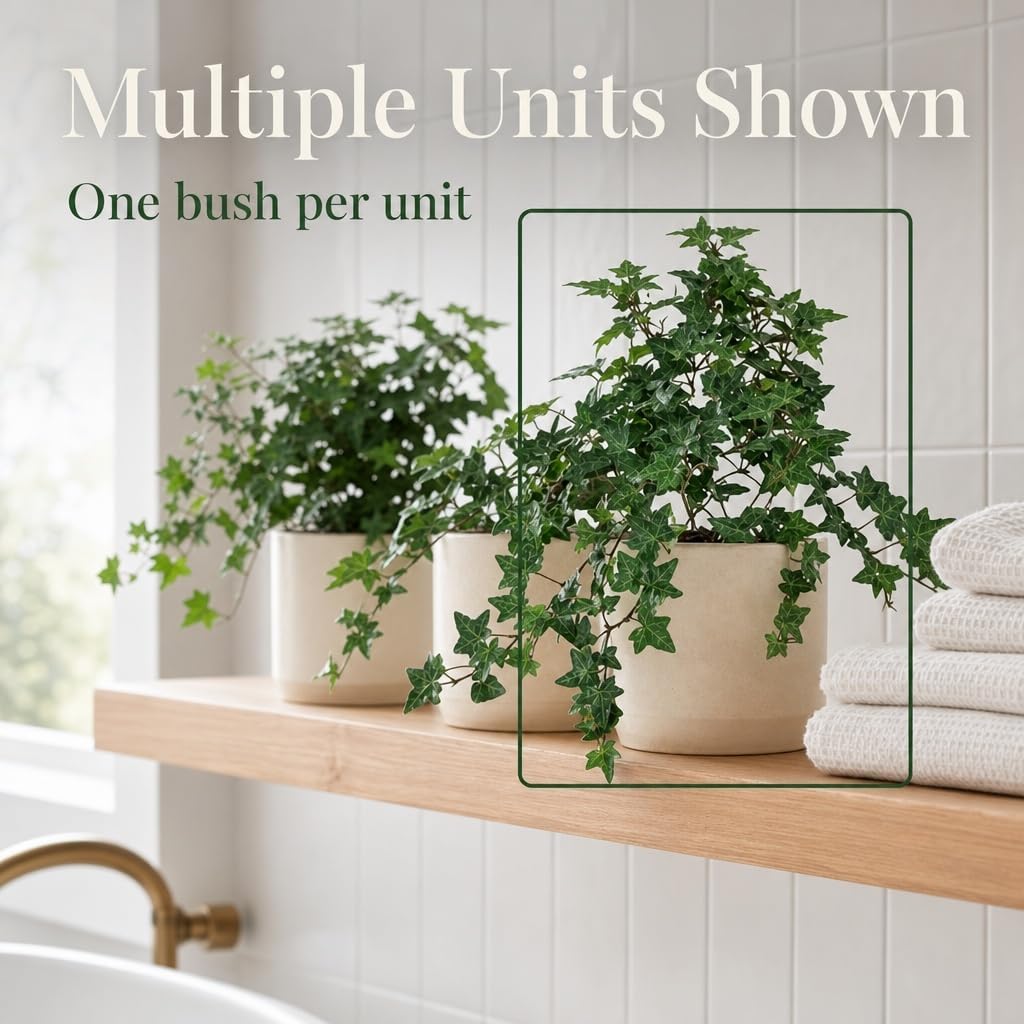 Delicate Mini English Ivy Bush /176L, 13-Inch, Faux Ivy