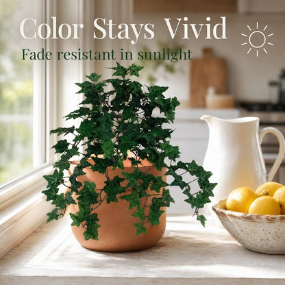 Delicate Mini English Ivy Bush /176L, 13-Inch, Faux Ivy