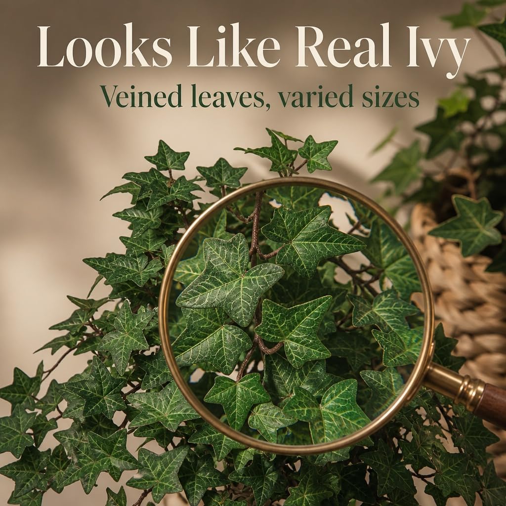 Delicate Mini English Ivy Bush /176L, 13-Inch, Faux Ivy