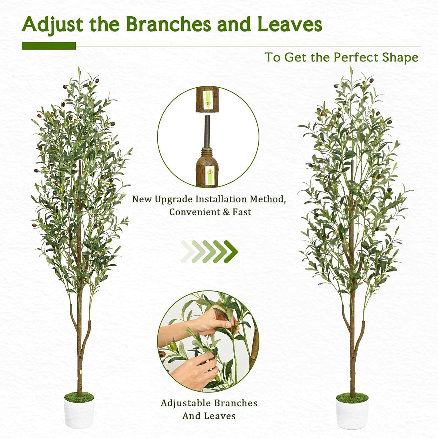 Artificial Olive Tree, 6FT Tall Faux Olive Trees with Planter & Basket, Artificial Plants Indoor with Natural Wood Trunk and Realistic Fruits for Home Decor Office Living Room