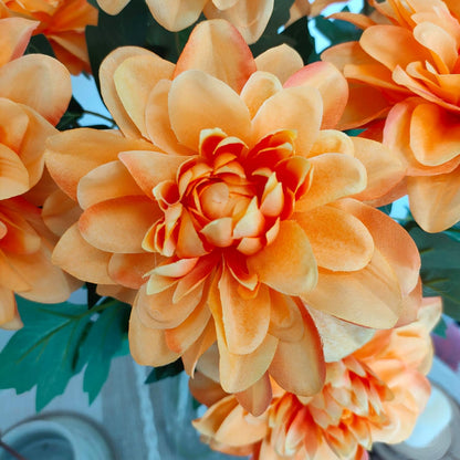 8 Pcs Dahlia Artificial Flowers, 24" Fake Silk Dahlia Flower Bouquets for DIY Wedding Centerpieces Arrangements Bridal Shower Party Home Decorations (8, red Bean Pink)