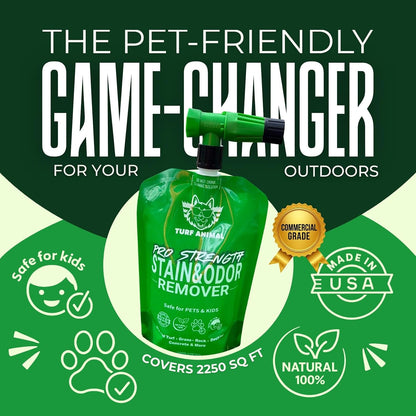 PRO‑STRENGTH Turf Animal Outdoor Pet Odor Remover & Neutralizer for Dogs & Pets – Heavy‑Duty Urine Eliminator for Artificial Turf, Patios & Concrete – Eco‑Friendly – 42.3 fl oz Bag + Sprayer