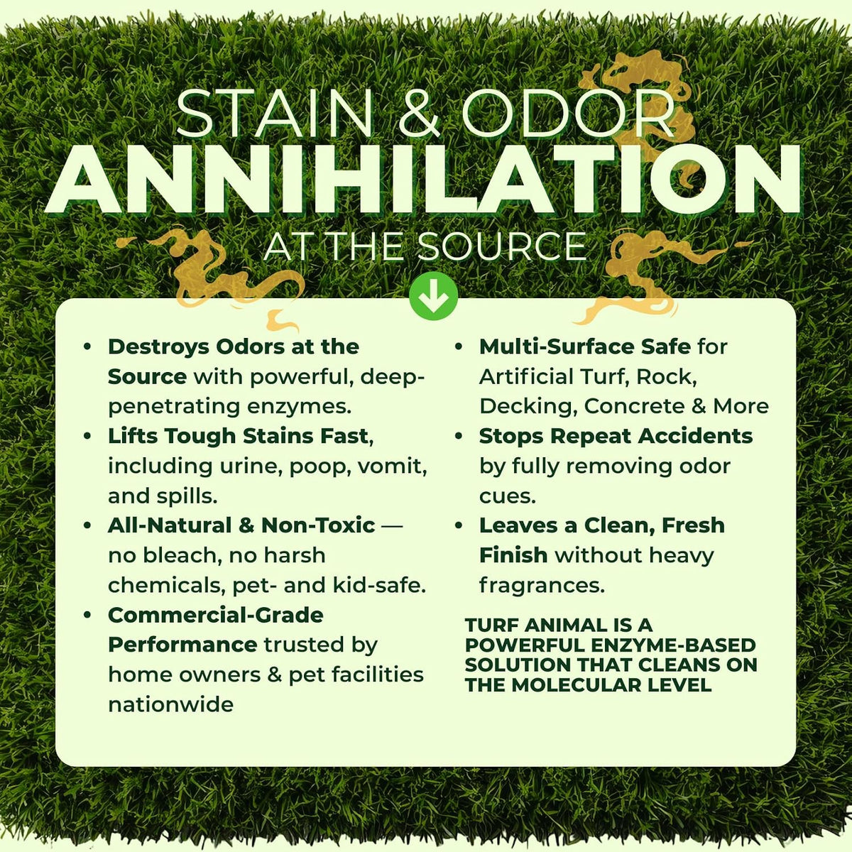 PRO‑STRENGTH Turf Animal Outdoor Pet Odor Remover & Neutralizer for Dogs & Pets – Heavy‑Duty Urine Eliminator for Artificial Turf, Patios & Concrete – Eco‑Friendly – 42.3 fl oz Bag + Sprayer
