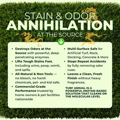PRO‑STRENGTH Turf Animal Outdoor Pet Odor Remover & Neutralizer for Dogs & Pets – Heavy‑Duty Urine Eliminator for Artificial Turf, Patios & Concrete – Eco‑Friendly – 42.3 fl oz Bag + Sprayer