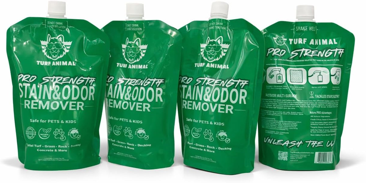 PRO‑STRENGTH Turf Animal Outdoor Pet Odor Remover & Neutralizer for Dogs & Pets – Heavy‑Duty Urine Eliminator for Artificial Turf, Patios & Concrete – Eco‑Friendly – 42.3 fl oz Bag + Sprayer