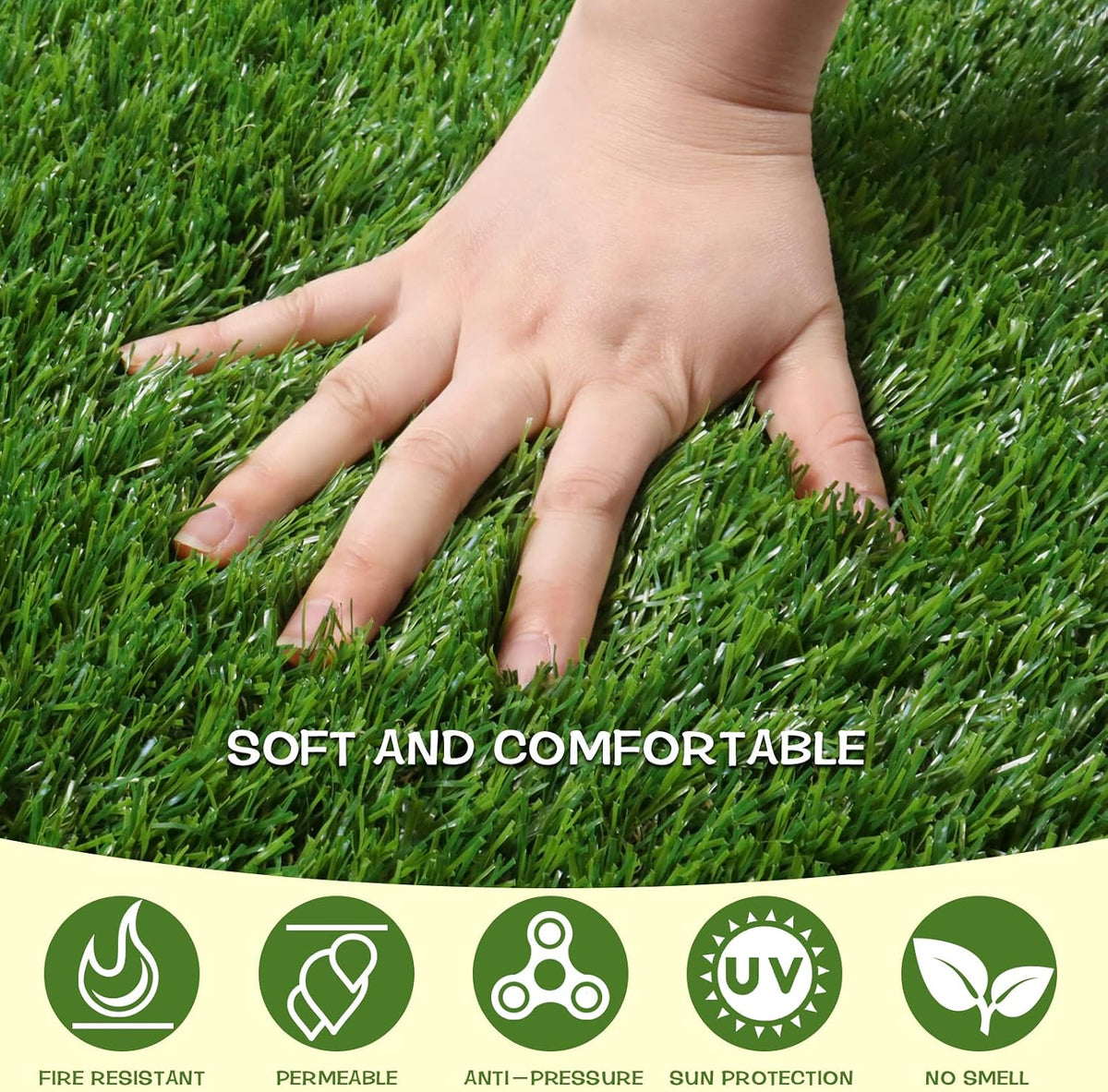 Artificial Grass Thick Turf Rug 4 ft x 6 ft, 35MM Outdoor Indoor Fake Grass Mat, Astro Turf Lawn for Dogs Pets, Synthetic Grass Rug with Drainage Holes & Rubber Backing/Custom Size
