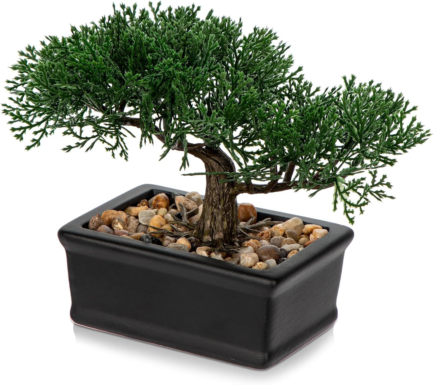 Artificial Bonsai Tree Juniper Faux Plants Indoor Small Fake Plants Decor with Ceramic Pots for Home Table Office Desk Bathroom Shelf Bedroom Living Room Farmhouse Decorations