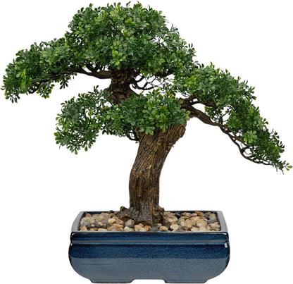 Artificial Bonsai Tree Juniper Faux Plants Indoor Small Fake Plants Decor with Ceramic Pots for Home Table Office Desk Bathroom Shelf Bedroom Living Room Farmhouse Decorations