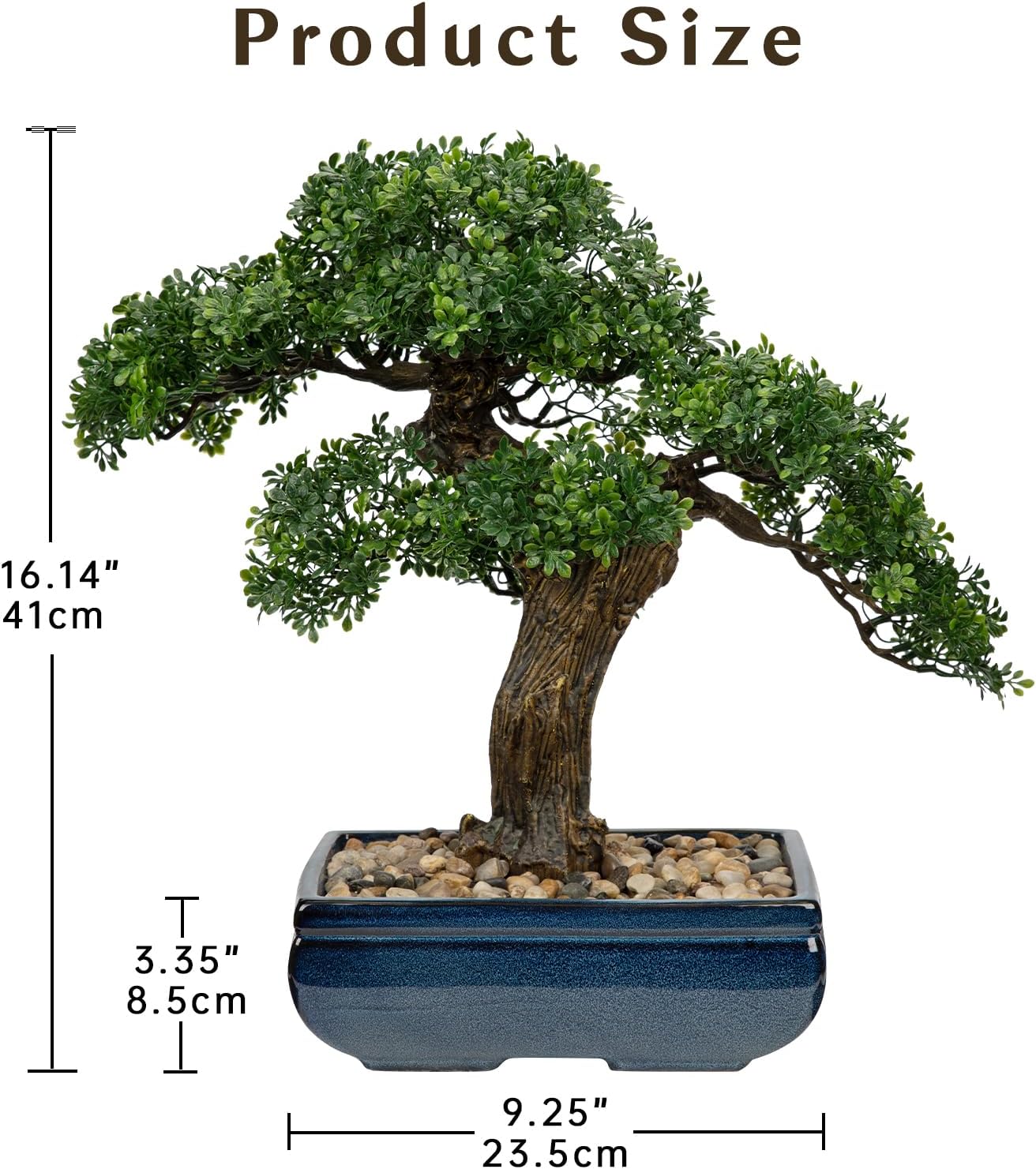 Artificial Bonsai Tree Juniper Faux Plants Indoor Small Fake Plants Decor with Ceramic Pots for Home Table Office Desk Bathroom Shelf Bedroom Living Room Farmhouse Decorations