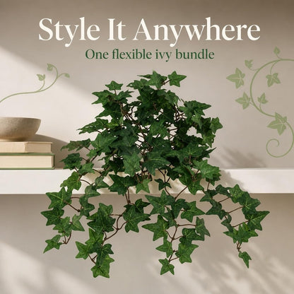13" Artificial English Ivy Plant – Faux Greenery with 176 Leaves for Hanging Baskets, Window Boxes, Indoor Decor, Outdoor Planters, Home and Event Decorations – UV Resistant & Lifelike
