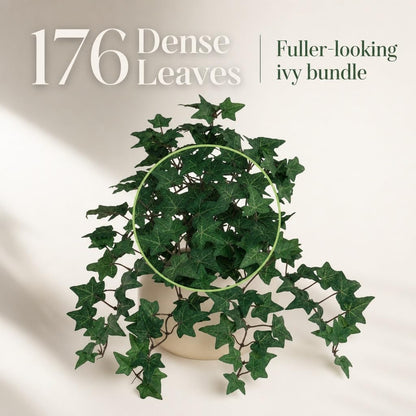 13" Artificial English Ivy Plant – Faux Greenery with 176 Leaves for Hanging Baskets, Window Boxes, Indoor Decor, Outdoor Planters, Home and Event Decorations – UV Resistant & Lifelike