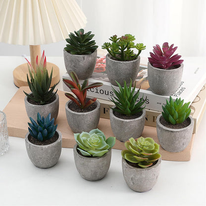 Mini 4 Succulents Plants Artificial in Pots Fake Plants for Bedroom Aesthetic Living Room Shelf Bathroom Decor Office Desk Accessories