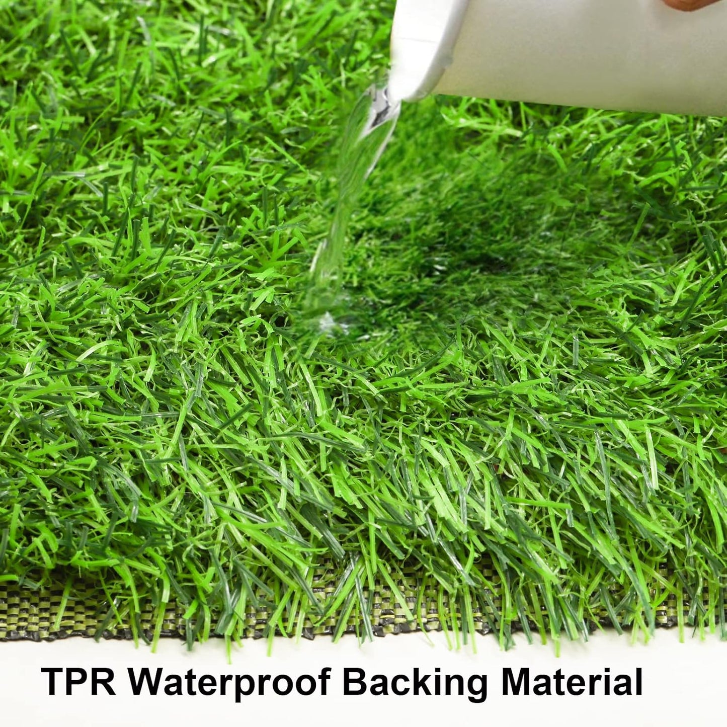 Green Artificial Grass Rug Grass Carpet Rug, 3.2' x 6.5' Realistic Fake Grass Deluxe Turf Synthetic Turf Thick Lawn Pet Turf, Indoor/Outdoor Area Rug