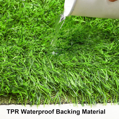 Green Artificial Grass Rug Grass Carpet Rug, 3.2' x 6.5' Realistic Fake Grass Deluxe Turf Synthetic Turf Thick Lawn Pet Turf, Indoor/Outdoor Area Rug
