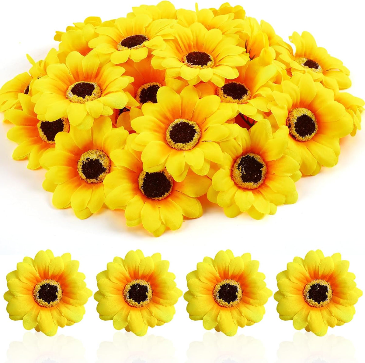 48Pcs Artificial Plumeria Flowers,5 CM White Foam Frangipani Flowers