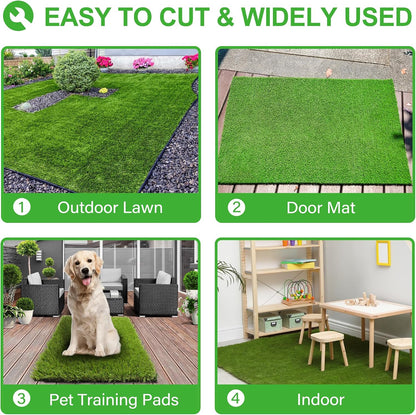 Artificial Grass Turf for Dogs 4 ft x 6 ft,1.38 inch Fake Grass Pee Pad for Puppy Potty Training，Faux pet Grass Rug for Indoor/Outdoor Patio,Dogs Wee Wee Pad,Turf Grass Mat for Dogs Potty