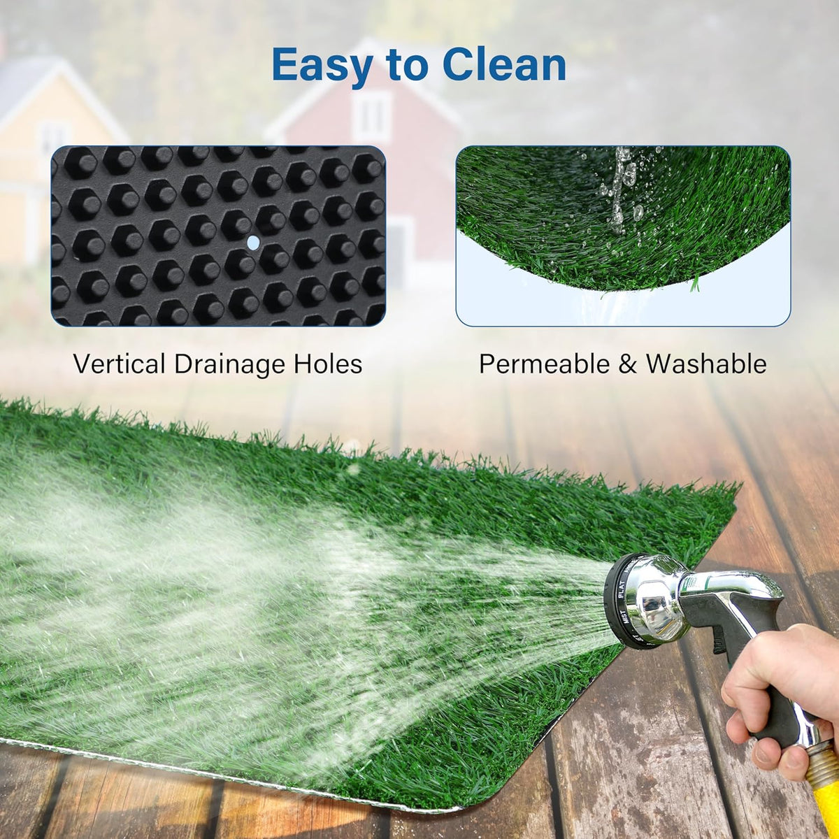Artificial Dog Grass Pad with Tray for Potty – 16x20 inches Strong Absorbency Grass Pad, Dog Litter Box for Indoor/Balcony/Apartment