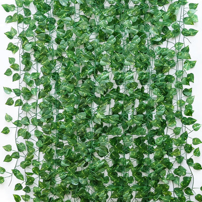 450ft Artificial Ivy Vines Hanging Greenery Garland, Fake Vines Leaves Plants for Bedroom Wall Decor, Garden & Outdoor Wall Decoration