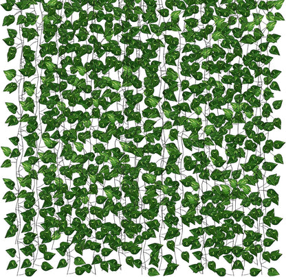 450ft Artificial Ivy Vines Hanging Greenery Garland, Fake Vines Leaves Plants for Bedroom Wall Decor, Garden & Outdoor Wall Decoration