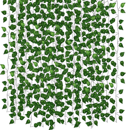 450ft Artificial Ivy Vines Hanging Greenery Garland, Fake Vines Leaves Plants for Bedroom Wall Decor, Garden & Outdoor Wall Decoration