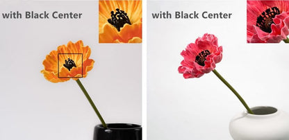 8 Stem 13" Artificial Flowers Poppy Flowers with Stems,Real Touch Anemone PU Fake Wild Flowers Bulk for Kitchen Table Centerpiece Vase,Wedding Bouquets for Bride Bridesmaid Backdrop Arch Wall (white)