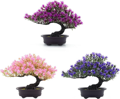 Artificial Bonsai Pine Tree Fake Desk Plants Commercial Reception Charm Adornment Home Decor Office Bookshelf Decor (Green)