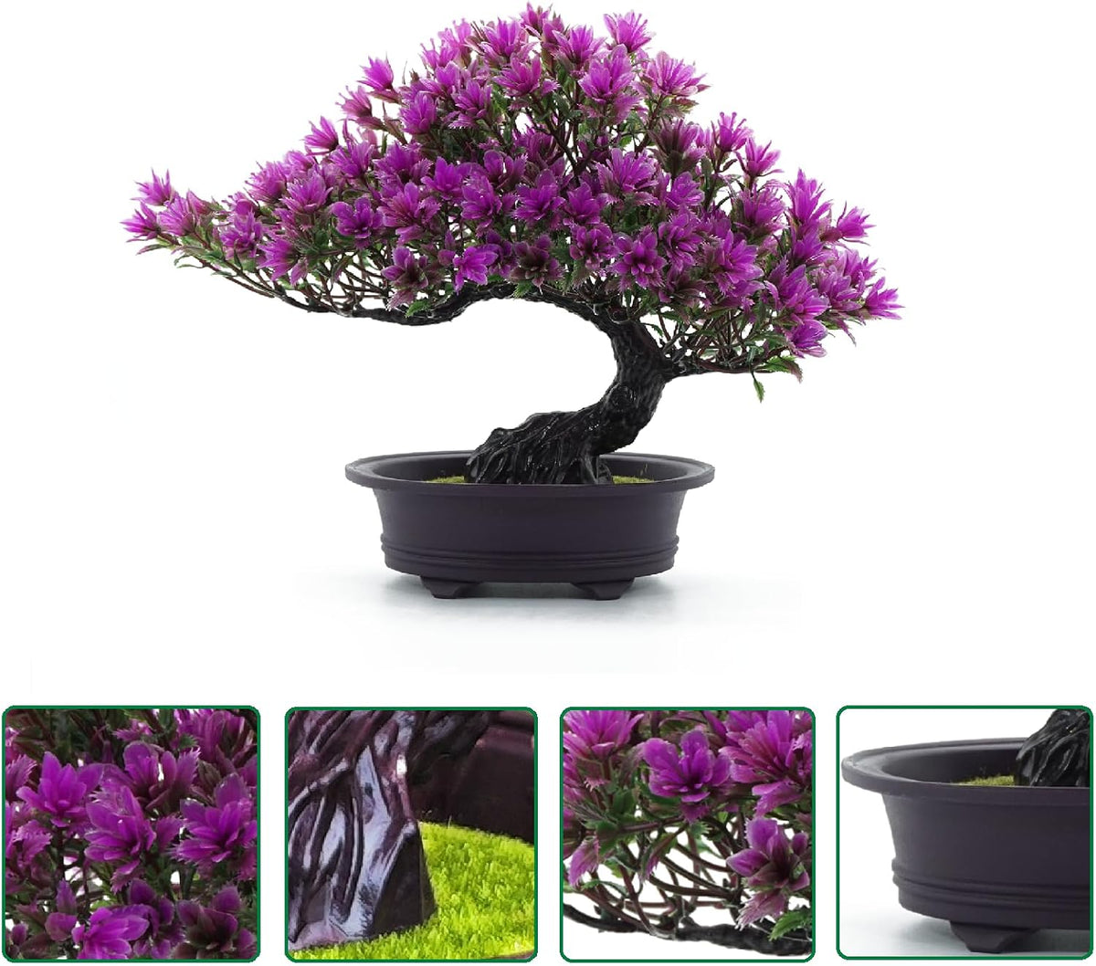 Artificial Bonsai Pine Tree Fake Desk Plants Commercial Reception Charm Adornment Home Decor Office Bookshelf Decor (Green)