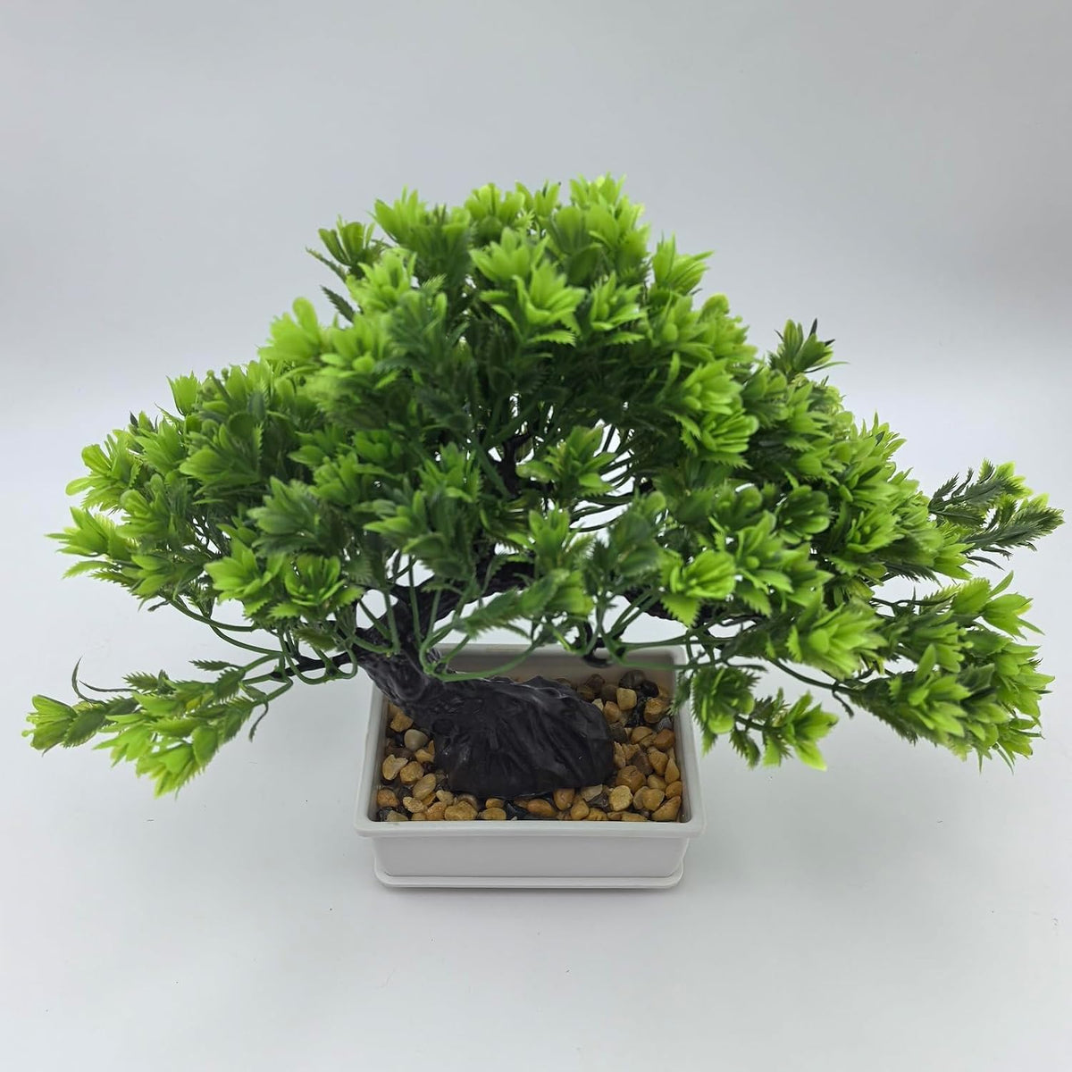 Artificial Bonsai Pine Tree Fake Desk Plants Commercial Reception Charm Adornment Home Decor Office Bookshelf Decor (Green)