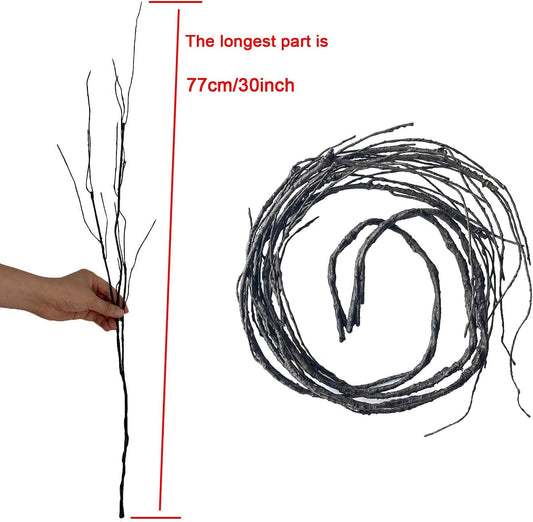 5Pcs 29.5" Lifelike Dry Willow Branches Bendable Iron Wires Artificial Floral Flower Stub Stem DIY Craft Wedding Home Room Office Hotel Hall Decoration