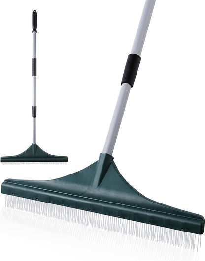 Artificial Turf Rake Grass Brush Broom Carpet Lawn Leaf Rake 56.69"
