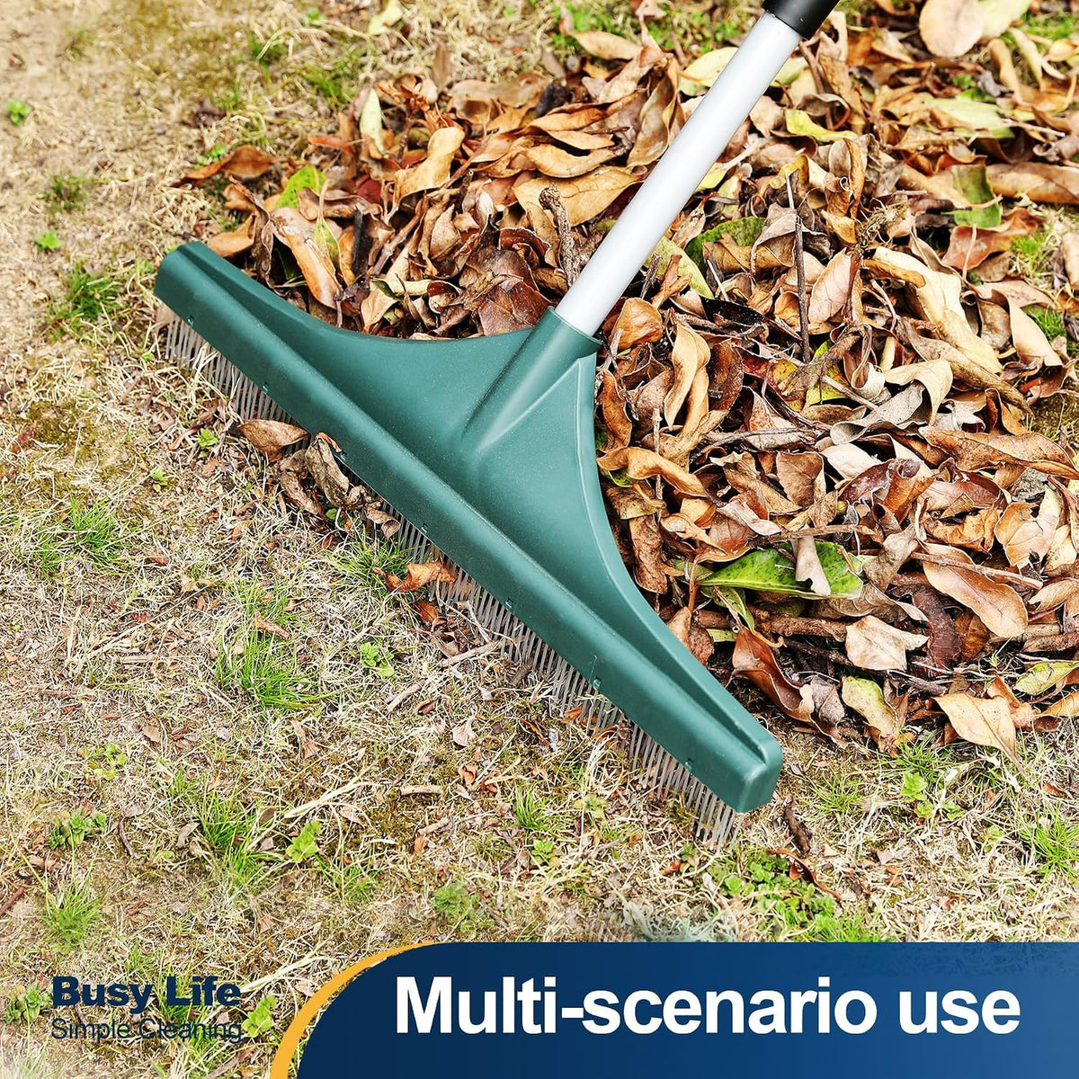 Artificial Turf Rake Grass Brush Broom Carpet Lawn Leaf Rake 56.69"