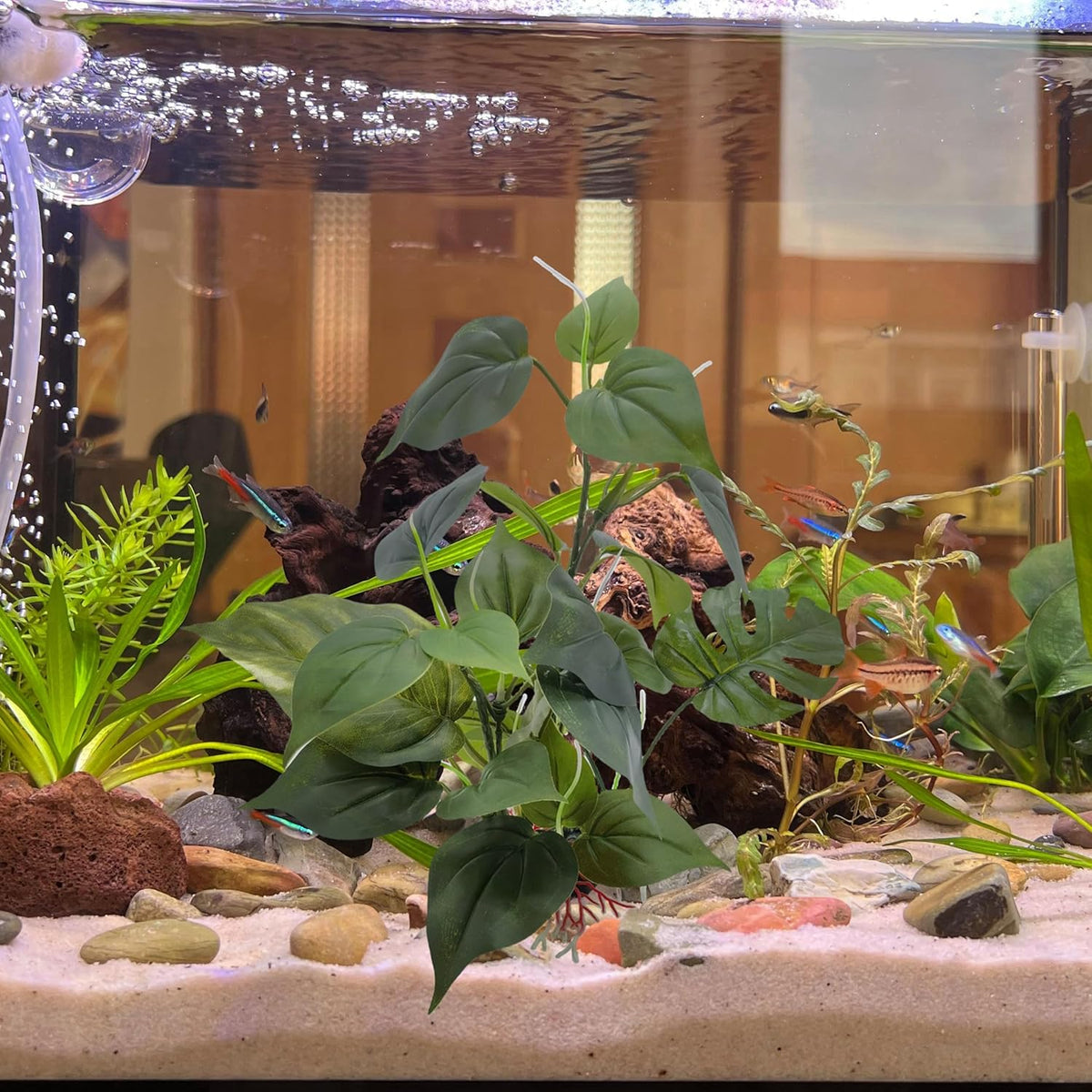 Artificial Fish Tank Plants Aquarium Plant Aquatic Water Grass Foreground Decor (Green)