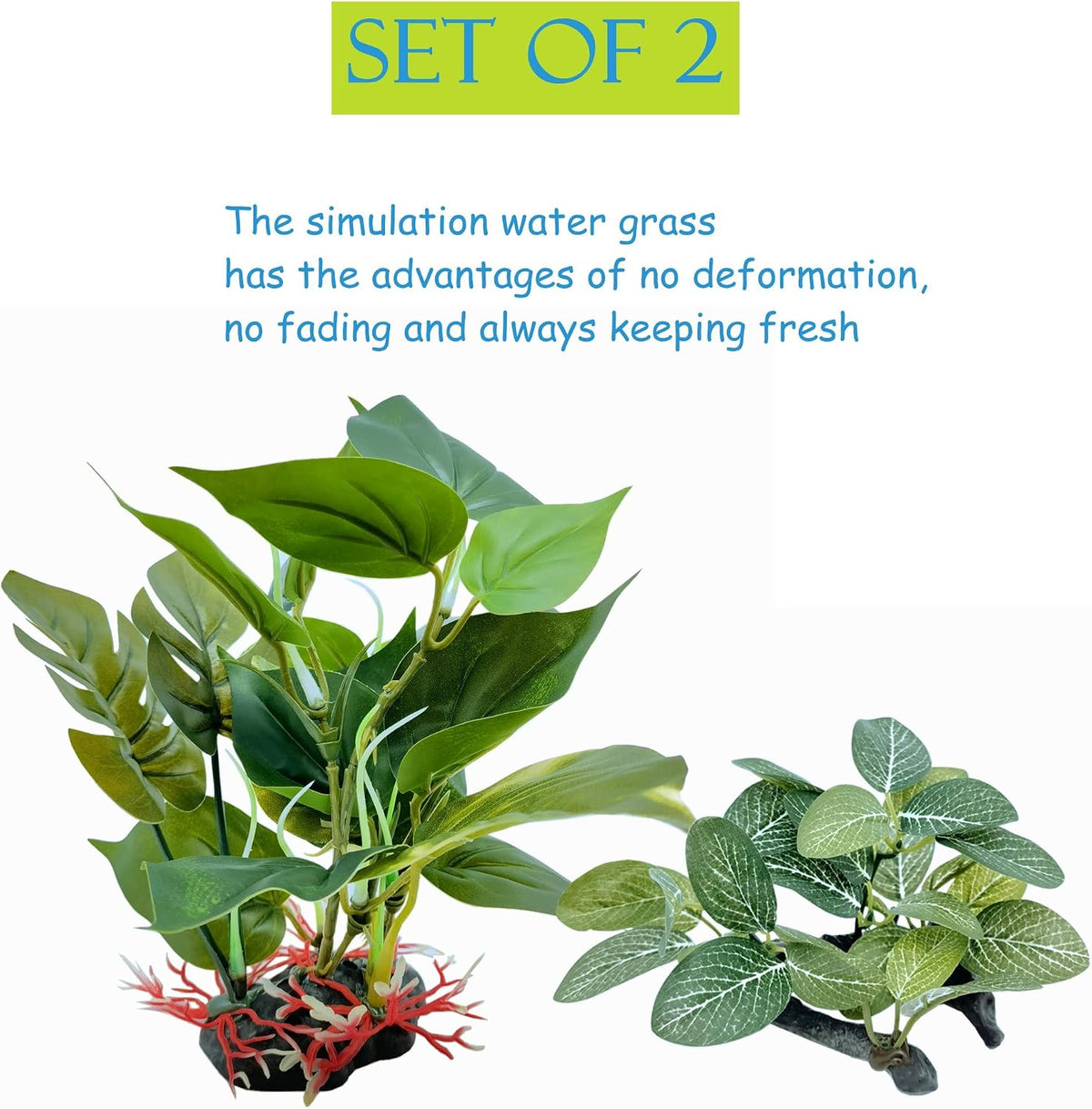 Artificial Fish Tank Plants Aquarium Plant Aquatic Water Grass Foreground Decor (Green)
