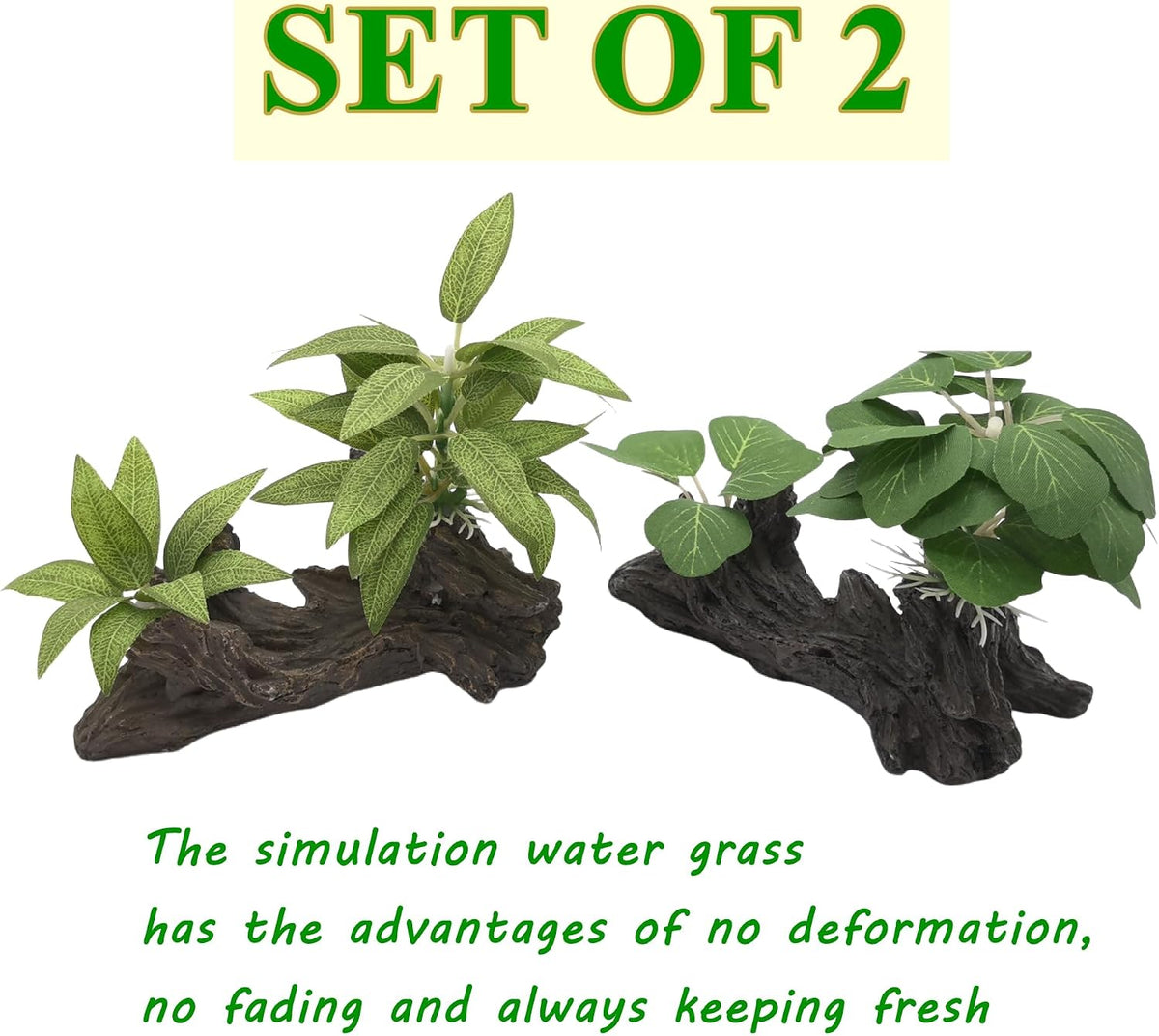 Artificial Fish Tank Plants Aquarium Plant Aquatic Water Grass Foreground Decor (Green)