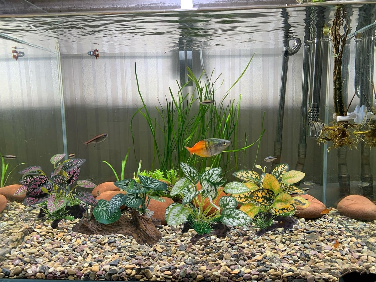 Artificial Fish Tank Plants Aquarium Plant Aquatic Water Grass Foreground Decor (Green)