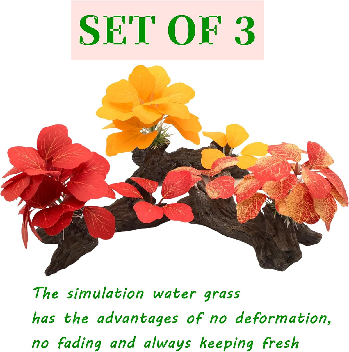 Artificial Fish Tank Plants Aquarium Plant Aquatic Water Grass Foreground Decor (Green)