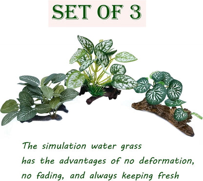 Artificial Fish Tank Plants Aquarium Plant Aquatic Water Grass Foreground Decor (Green)