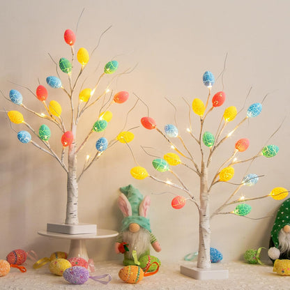 Christmas Tree Decorations, White Birch Tree with LED Lights- Set of 4, Warm White Small Tree Lights Battery Powered/USB, Timer Lighted Tree for Home Wedding Indoor Outdoor Decor (2 FT)