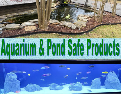 Masold Natural Looking Aquarium Stepped Rock Ornament with Artificial Moss 12 Inches Long, Gray Slate Rock Mountain Ledge Artificial Bridge Decorative Resin Basking Rock Fish Tank Decoration