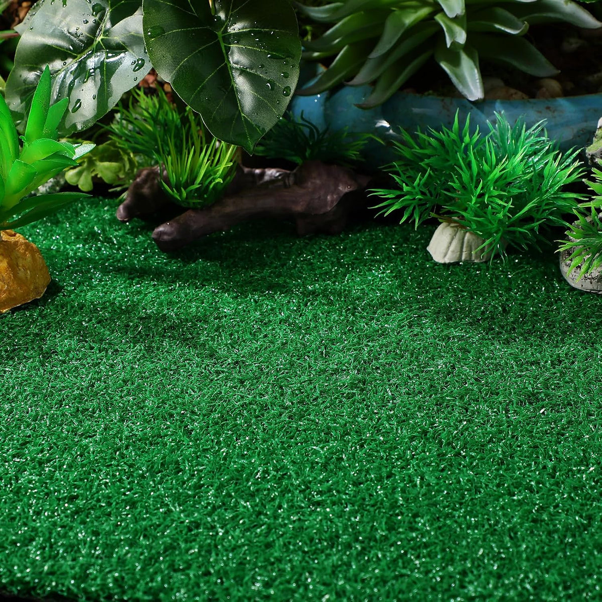 Turtle Basking Platform Turf Artificial Grass Turf for Turtle Tank Climbing Platform Mat Reptile Tank Accessories Terrarium Decor 19.68 X 9.84 X 0.19 in