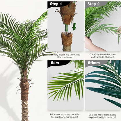 Artificial Phoenix Palm Tree 8ft 2 Set Tall Outdoor/Indoor Decor