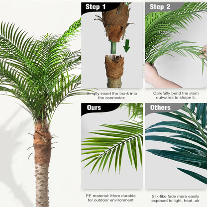 Artificial Phoenix Palm Tree 8ft 2 Set Tall Outdoor/Indoor Decor