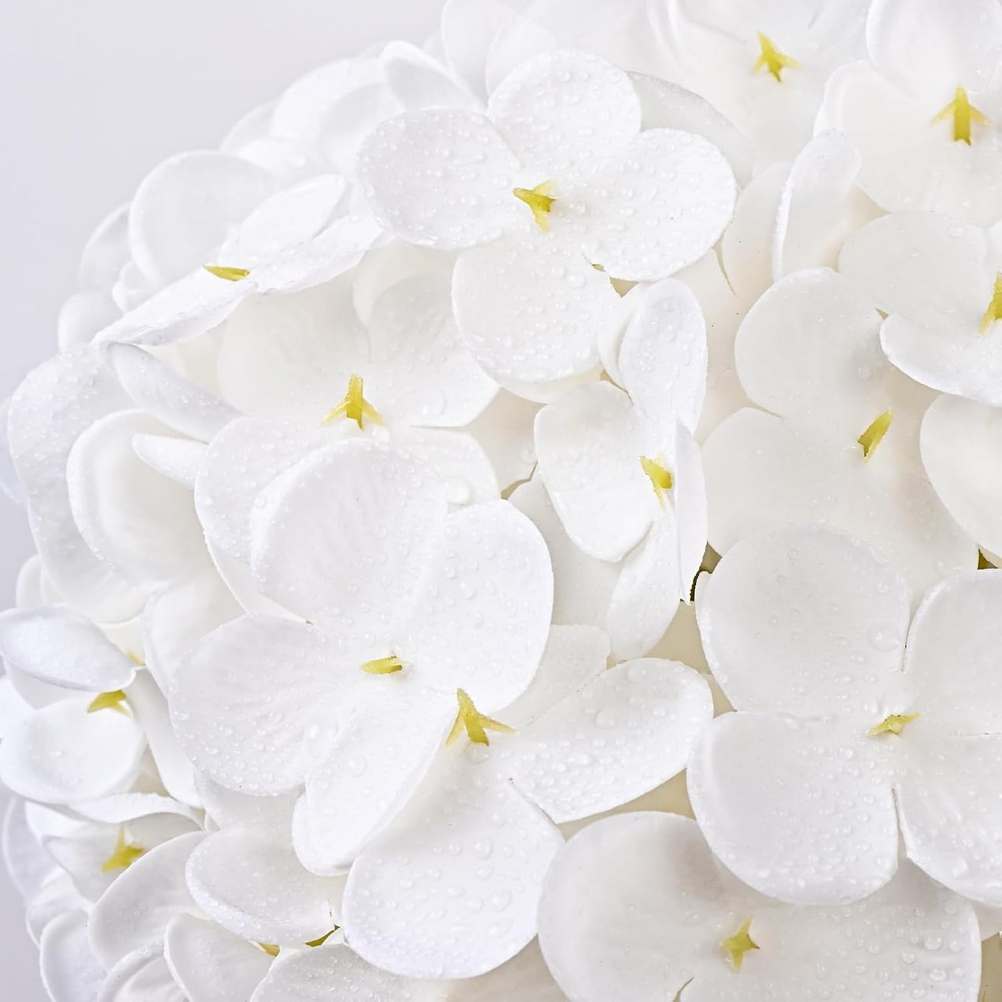White Hydrangea Artificial Flowers, Real Touch Latex, 4 Pcs | Soft Petals, 19.6-In Flexible Stems, Full Lifelike Blooms, Washable, Home Decor, Wedding Centerpieces, Floral Arrangements