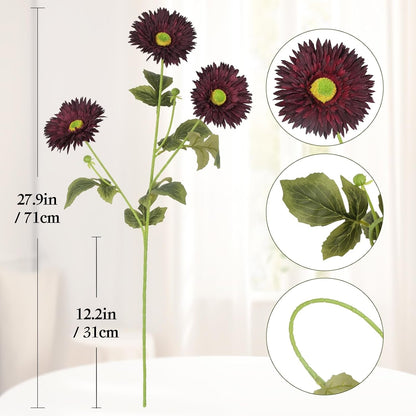 Gerbera Daisy Artificial Flowers, 5 Pcs Fake Daisies, 15 Heads Silk Chrysanthemum Flowers with Stems, Bulk for DIY Home Wedding Party Vase Centerpieces Garland Wreath Decoration(Orange)