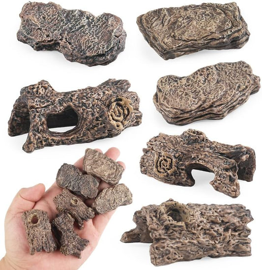 6pcs Diorama Supplies Fake Rocks, Artificial Miniature Decorative Stone for Finsh Tank, Fairy Gardens, Bonsai, DIY Crafts, Sand Table Landscape, Aquariums & Reptile Terrariums